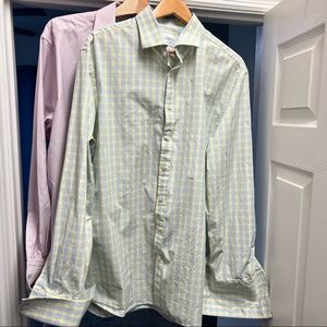 Bundle/Lot of 2 Charles Tyrwhitt French-Cuff Dress Shirts - Slim Fit - 18/37